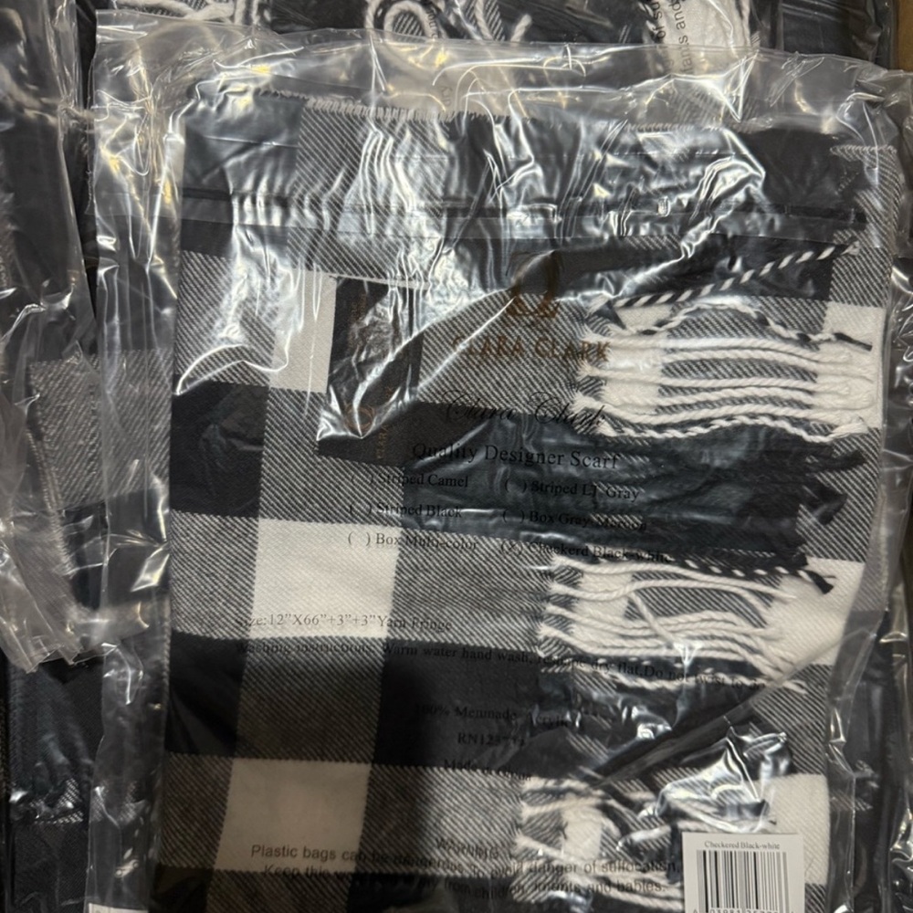 NEW Designer Luxury Plaid Checkered Scarf